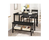 gaomon Dining Table Set for 4, Modern Kitchen Table with Bench and Chairs