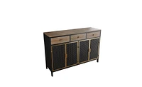Slickblue 4 Doors Modern Sideboard with 3 Top Drawers, Sideboard Storage Cabinet Entryway Floor Cabinet for Living Room Office Bedroom
