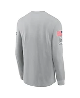 Nike Men's Gray Kansas City Chiefs 2024 Salute to Service Long Sleeve T-Shirt