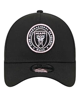 New Era Men's Black Inter Miami Cf A-Frame 9FORTY Adjustable Hat