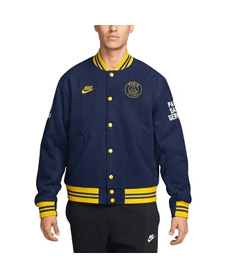 Nike Men's Navy Paris Saint-Germain Full-Snap Varsity Jacket