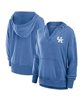 Fanatics Women's Royal Kentucky Wildcats Initiative Snow Wash French Terry V-Neck Pullover Hoodie