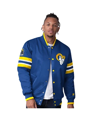 Starter Men's Royal Los Angeles Rams Scout I Full-Snap Varsity Jacket