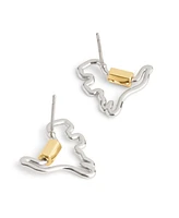 Coach Two-Tone Signature Carabiner Rexy Stud Earrings