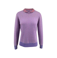 Bellemere Tweed Merino Pullover With Pearl Collar
