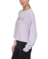 Dkny Sport Women's Rhinestone-Logo Tee