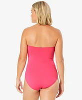 Anne Cole Twist-Front Ruched One-Piece Swimsuit