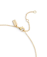Coach Faux Stone Halo Heart Pendant Necklace