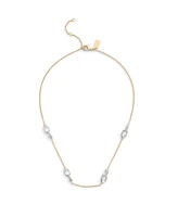 Coach Faux Stone Signature Pave C Strand Necklace