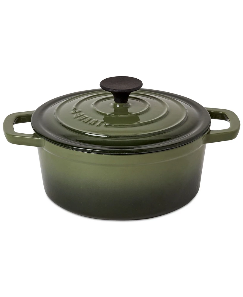 Smith and Clark Green Gradient 3-Quart Enameled Cast Iron Dutch Oven