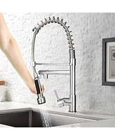 Slickblue Single-Handle Pull-Down Kitchen Faucet with 360° Swivel, Stainless Steel