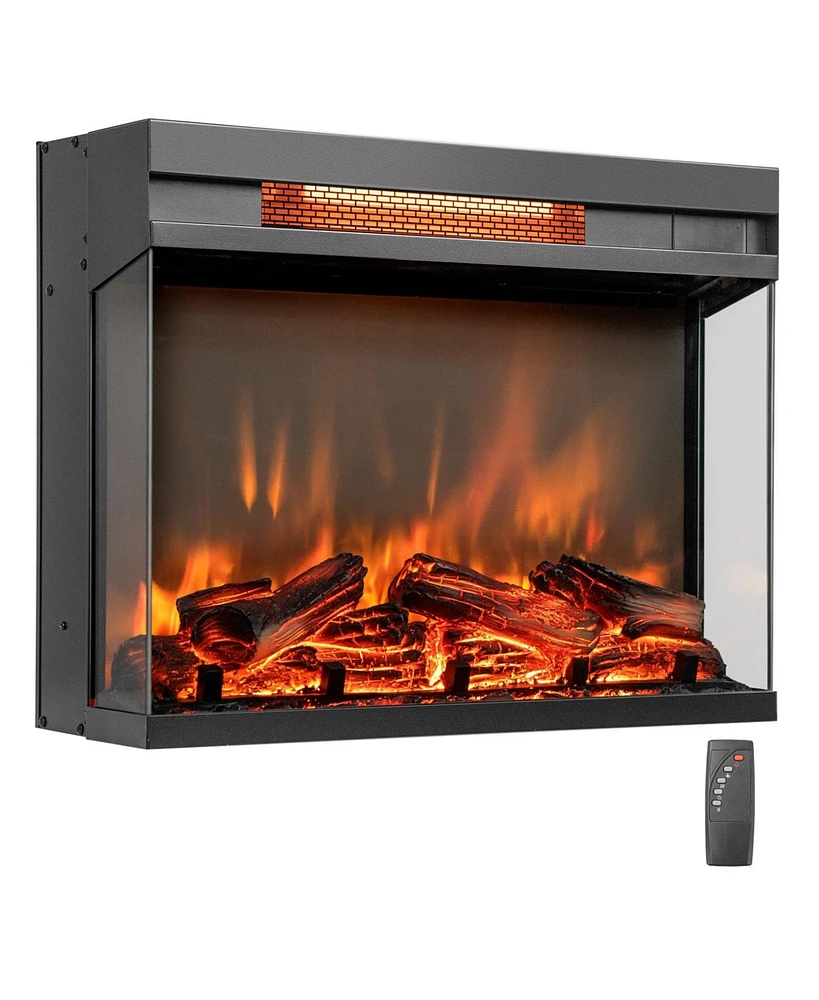 Sugift 23-inch 3-Sided Electric Fireplace Insert with Remote Control