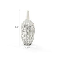 LuxenHome Modern Geometric Pattern Polyresin -Inch Tall Trumpet Vase