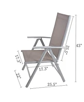 Slickblue Set of 2 Adjustable Patio Folding Sling Back Chairs - Aluminum Indoor Outdoor Deck Garden Pool