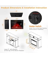 Sugift 28 Inch Electric Freestanding and Recessed Fireplace with Remote