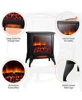 Sugift Compact Portable Space Heater with Realistic Flame Effect
