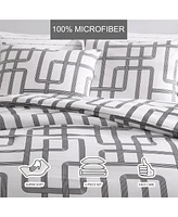 City Scene Mainline Microfiber Black & White 2 Piece Comforter Set-Twin