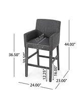 The Pop Home Set of 2 Upholstered 30.5-Inch Bar Height Stools with Backrests, Chairs for Kitchen-The