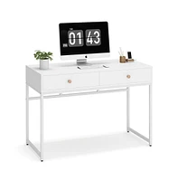 Tribesigns 47 inch Computer Desk with 2 Storage Drawers, Makeup Vanity Console Table,Modern Simple Home Office Desk Study Table Writing Desk