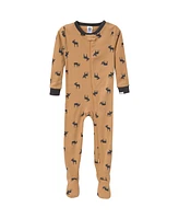 Gerber Toddler Boys Snug Fit Footed Pajamas, 2-Pack, Moose