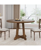 gaomon Round Dining Table for 4-6 People, 47 Inch Farmhouse Kitchen Table