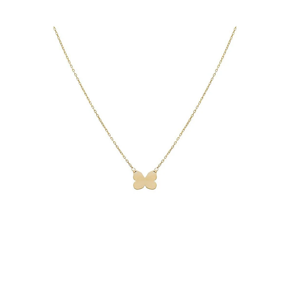 By Adina Eden Butterfly Pendant Necklace 14K