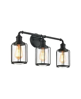 Flynama 24 in. 3-Light Vanity Light with Clear Glass Shade