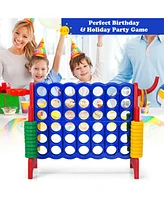 Gymax 2.5' 4-to-Score Giant Game Set Basketball Hoop & Ring Game Outdoor Indoor