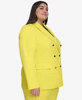 Dkny Plus Notched Collar Double Breasted Blazer