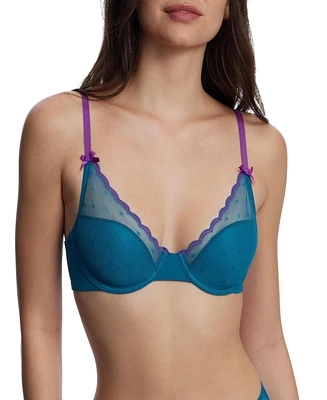 Skarlett Blue Women's Siren Lightly Lined Dotted Lace Underwire Bra