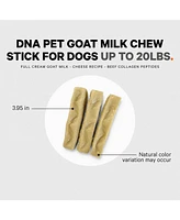 Dna Pet Goat Milk Chew Sticks for Dogs Supplement - High Protein, Beef Collagen, Cheese & Probiotics