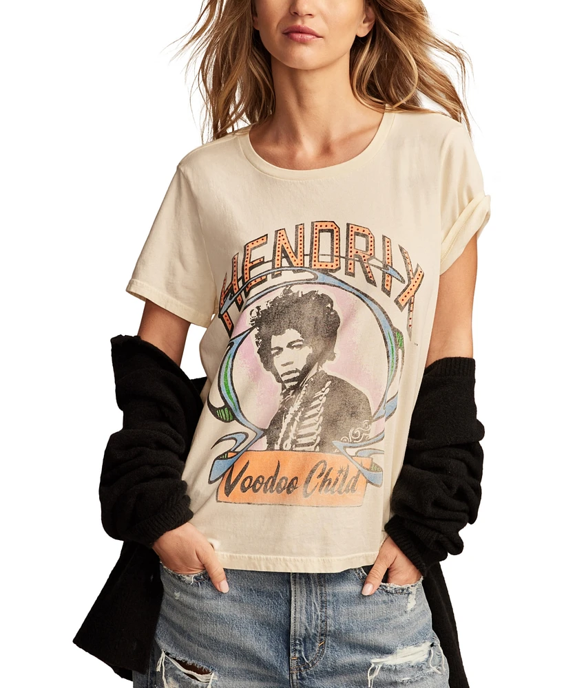 Lucky Brand Women's Cotton Hendrix Voodoo Boyfriend Tee