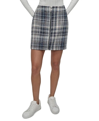 Dkny Jeans Women's Plaid Zip-Front Mini Skirt - J0Q