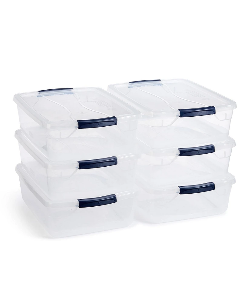 Rubbermaid Cleverstore 16 Quart Plastic Storage Tote Container with Lid (6 Pack)