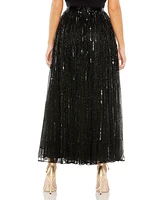 Mac Duggal Women's Long Sequin Embellished Chiffon Evening Skirt