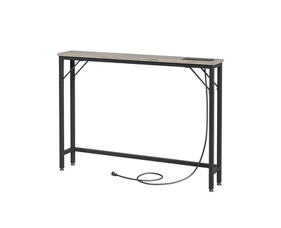 gaomon Slim Console Table with Built-in Outlets, Narrow Console Table for Small Spaces, Behind Your Couch or in Tight Areas. Industrial-Style Sofa Tab