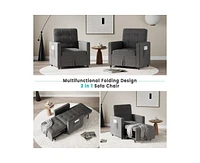gaomon Sofa Bed Sleeper Chair, 3-in-1 Convertible Pull Out Sofa Bed with Adjustable Backrest