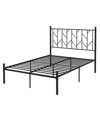 Sugift Full Size Platform Bed Frame with Sturdy Metal Slat Support