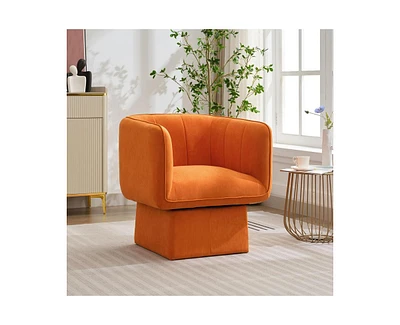 gaomon Swivel Barrel Accent Chair, Mid Century 360 Comfy Round Accent Sofa for Bedroom, Modern Accent Armchair Reading Chair for Living Room Waiting R