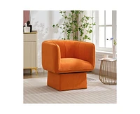 gaomon Swivel Barrel Accent Chair, Mid Century 360 Comfy Round Accent Sofa for Bedroom, Modern Accent Armchair Reading Chair for Living Room Waiting R