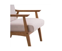 gaomon Retro Single Sofa Chair 330 Lb Load Capacity Easy Assemble Solid Wood Indoor Leisure Chair with Backrest