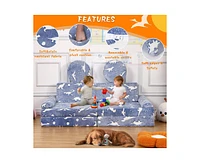 gaomon Kids Play Couch, Glow in The Dark Toddler Convertible Modular Sofa for Nursery Playroom