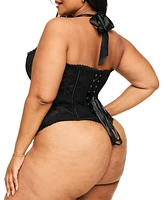 Adore Me Plus Haisley Halter Corset & Thong Set