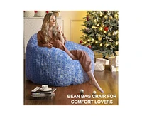 gaomon Bean Bag Chair, Faux Fur Kids Bean Bag Chair for Gaming Reading, Adult Bean Bag Couch with Armrest High