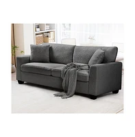 gaomon 83" Sofa Couch for Living Room, Teddy Fleece Comfy Sofa, 3 Seater Couch, Deep Seat Sofa, Modern Couch with 2 Pillows, Sleeper Couch for Living