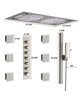 Casainc 6-Spray Dual Shower Head Ceiling Mount Fixed Handheld Shower