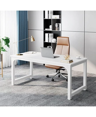 Tribesigns 63”Executive Desk, Modern Simple Workstation Business Furniture, Large Office Computer Desk with Thicken Frame