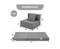 gaomon Folding Sofa Bed, Foldable Couch Bed with Pillow, Convertible Sleeper Chair Folding Sofa Mattress