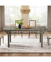 Tribesigns Farmhouse Dining Table for 6-8, 70.86-Inch Rectangle Wood Kitchen Table, Large Long Rustic Dinner Table for Kitchen & Dining Room