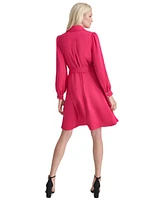 Dkny Women's Balloon-Sleeve Faux-Wrap Dress